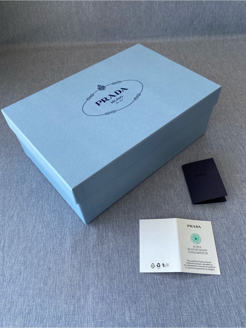 Authentic PRADA | Empty Gift Box Warranty Care Care Booklet | Gift Display Décor
